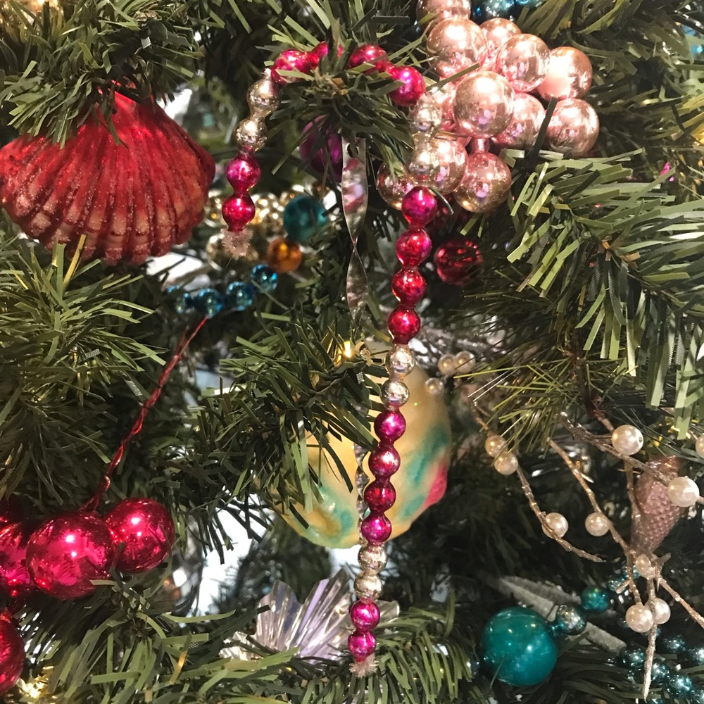 🎄 Vintage repurposed mercury glass bead candy cane holiday Christmas ornaments - Picture 6 of 6